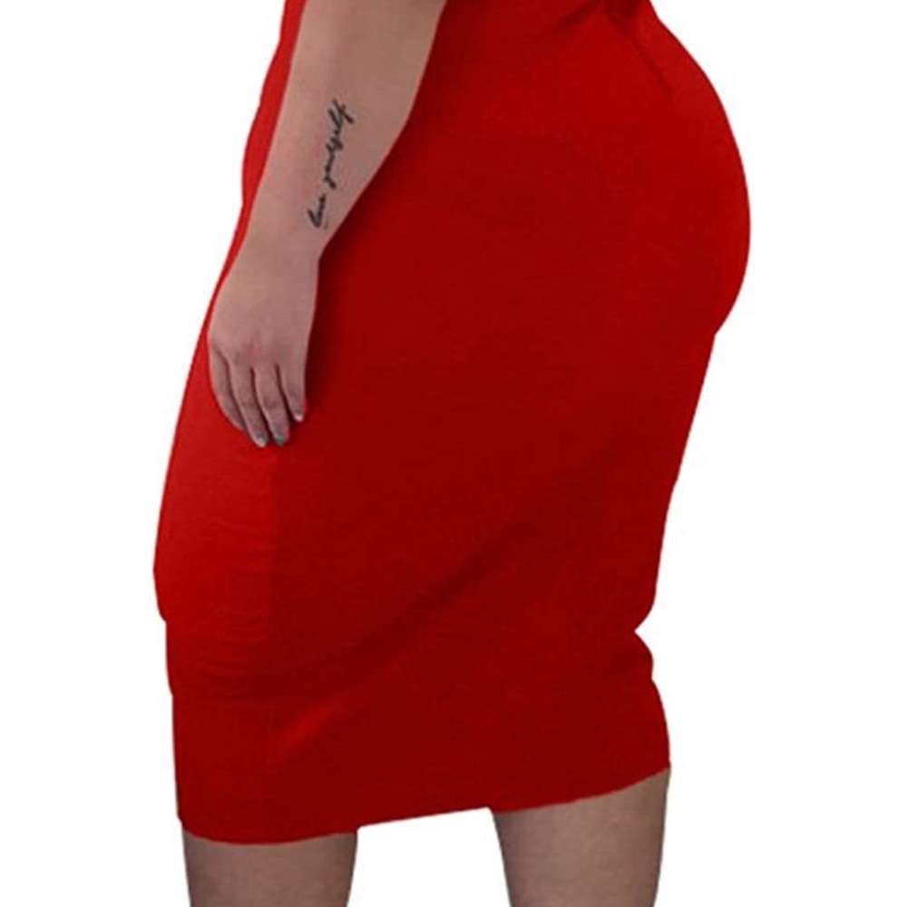 Plus Bodycon Ruffle One Shoulder Dress - Picture 2 of 2